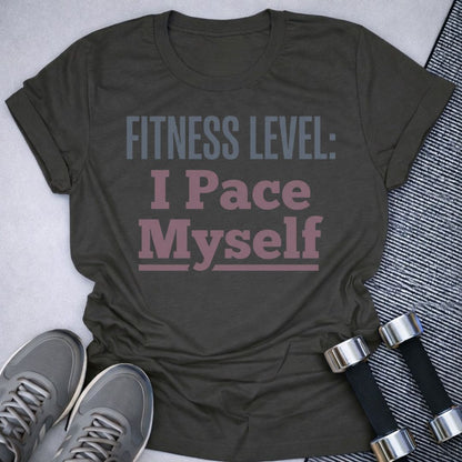 Printify T-Shirt Dark Grey Heather / S I Pace Myself T-Shirt
