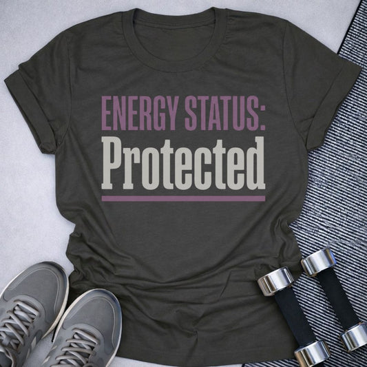 Printify T-Shirt Dark Grey Heather / S Energy Protected  T-Shirt