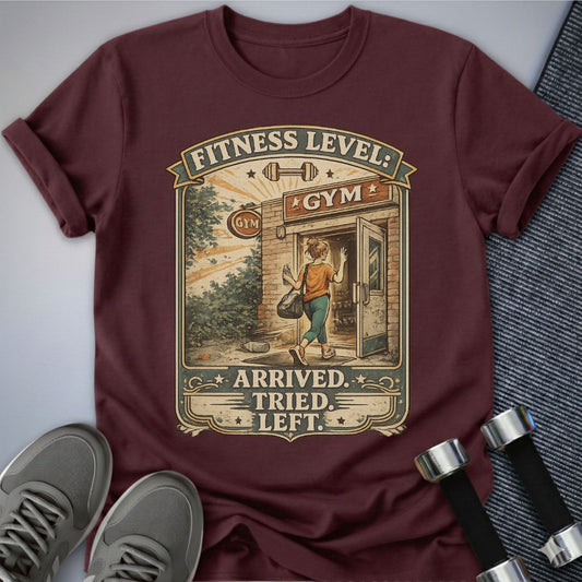 Printify T-Shirt Maroon / S Arrived. Tried. T-Shirt