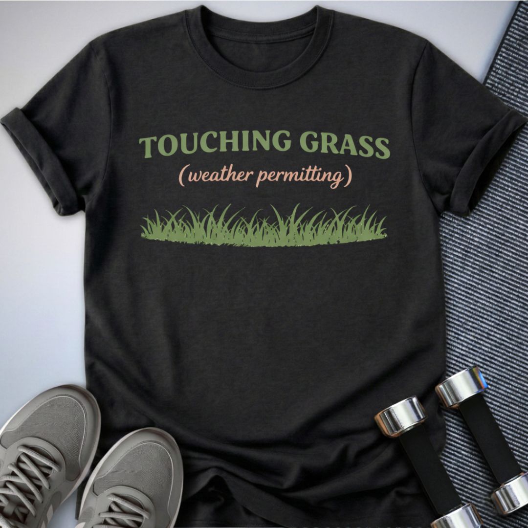 Printify T-Shirt Dark Grey Heather / S Touching Grass T-Shirt