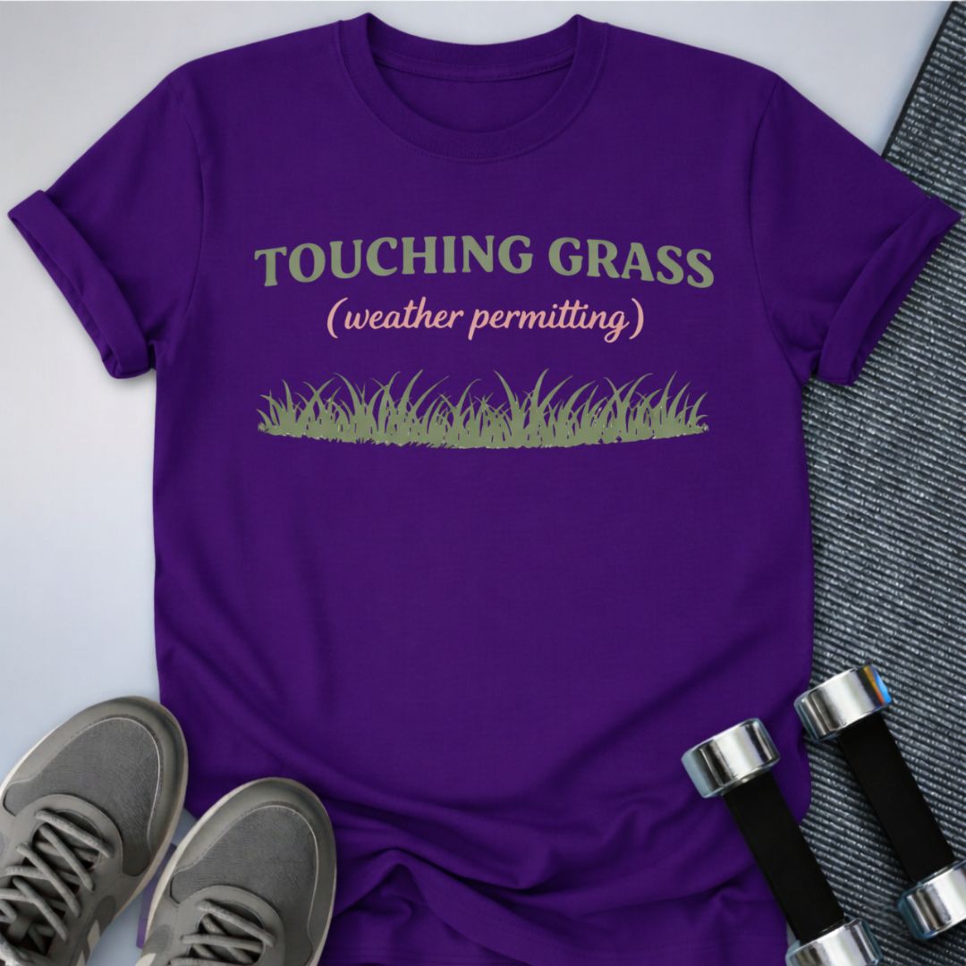 Printify T-Shirt Team Purple / S Touching Grass T-Shirt