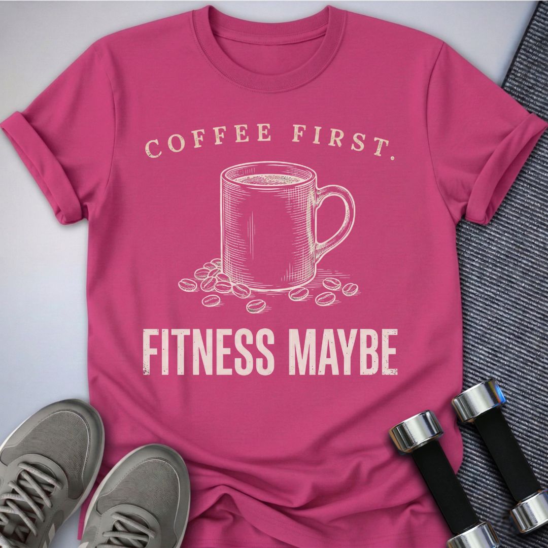 Printify T-Shirt S / Berry Coffee First T-Shirt