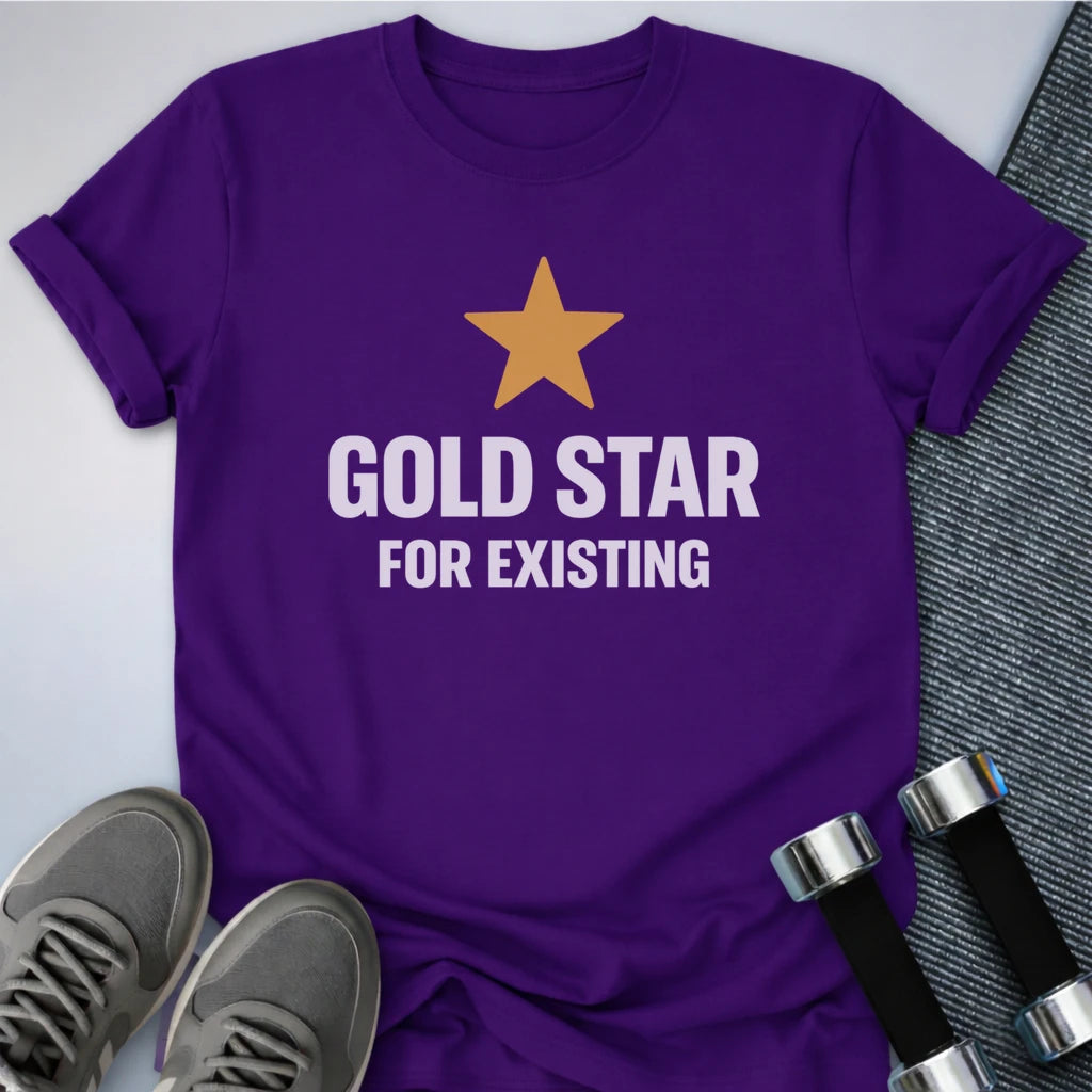 Printify T-Shirt S / Team Purple Gold Star Existing T-Shirt