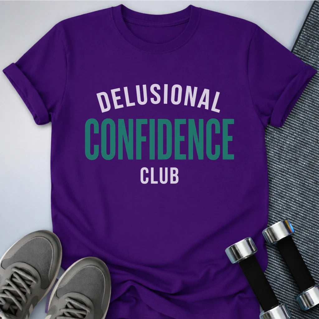 Printify T-Shirt S / Team Purple Delusional Cofidence Club T-Shirt