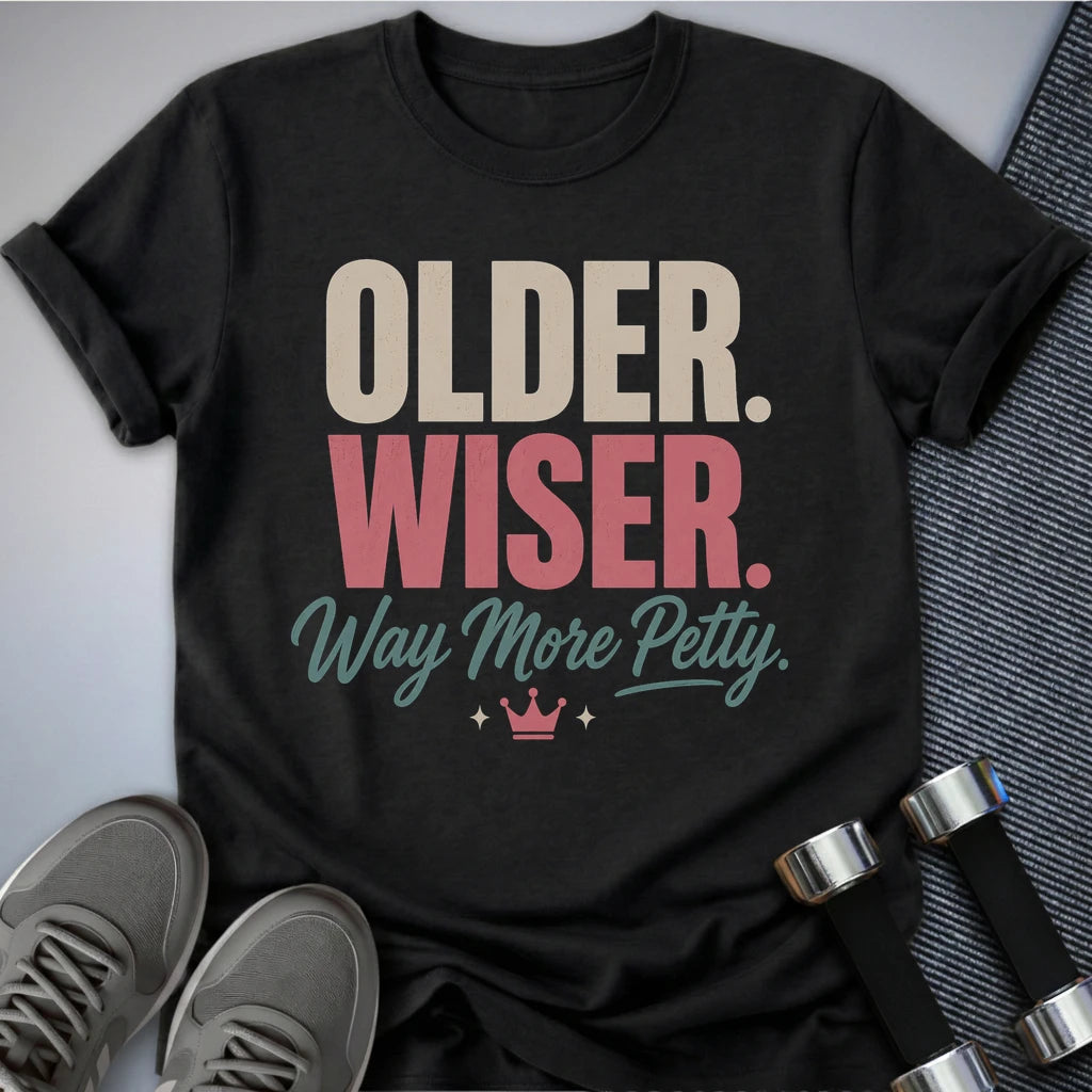 Printify T-Shirt S / Dark Grey Heather Older & Wiser T-Shirt