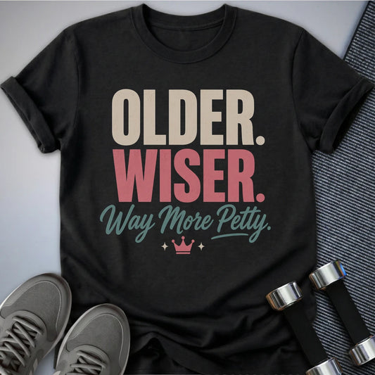 Printify T-Shirt S / Dark Grey Heather Older & Wiser T-Shirt