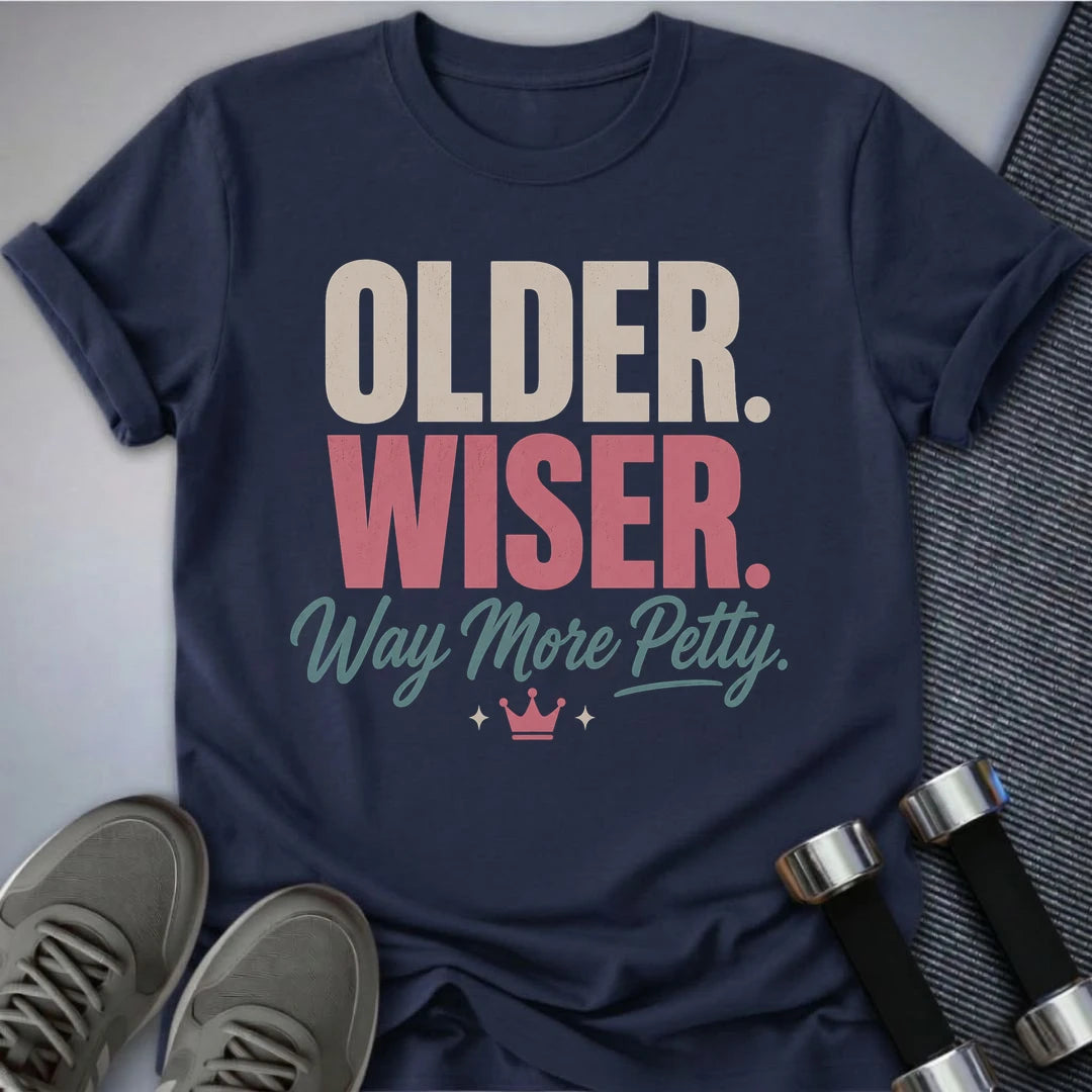 Printify T-Shirt S / Navy Older & Wiser T-Shirt