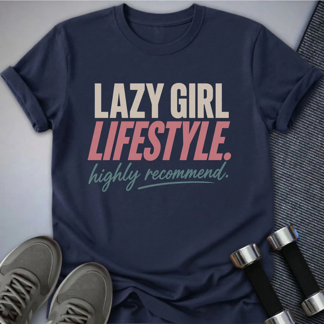 Printify T-Shirt XS / Navy Lazy Girl Lifestyle T-Shirt