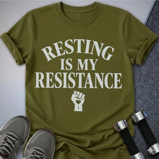 Printify T-Shirt Olive / S Not Resisting Rest T-Shirt