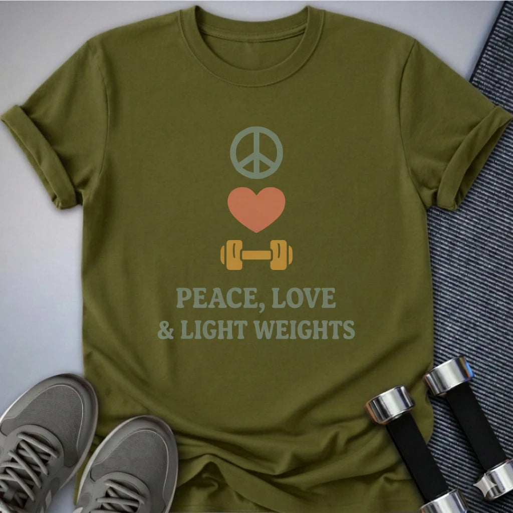 Printify T-Shirt Olive / S Love & Light Weights T-Shirt