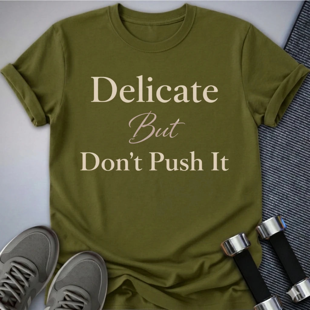 Printify T-Shirt Olive / S Don't Push It T-Shirt