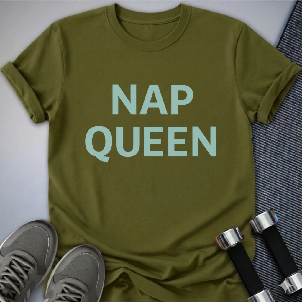 Printify T-Shirt Olive / S Nap Queen T-Shirt