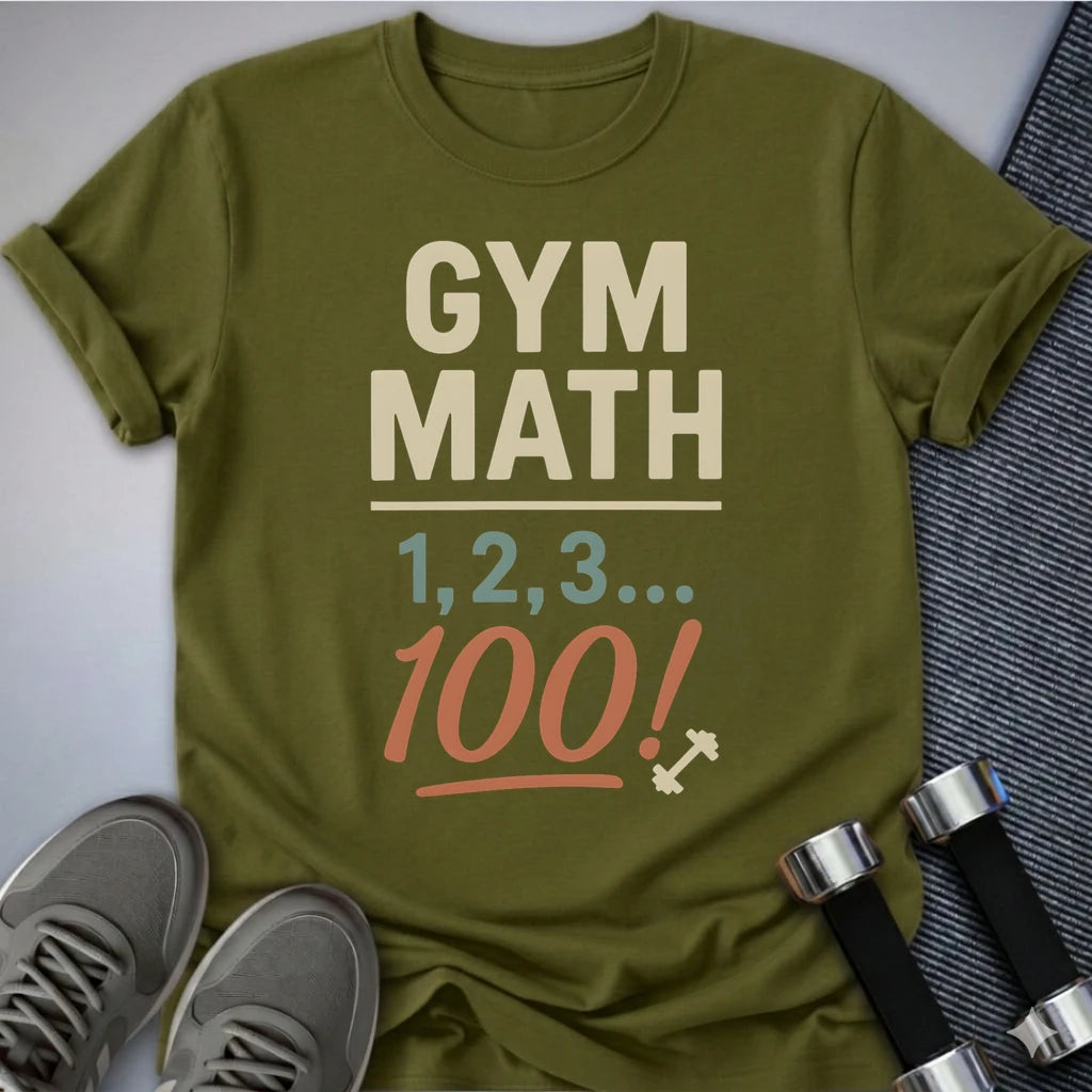 Printify T-Shirt Olive / S Gym Math T-Shirt