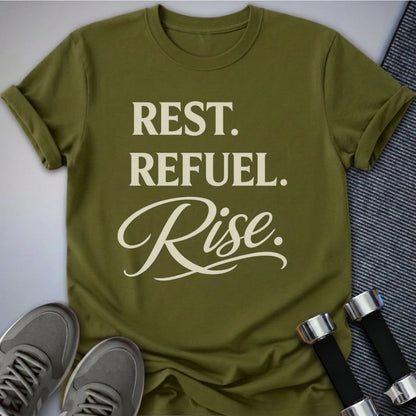 Printify T-Shirt Olive / S Rest & Rise T-Shirt