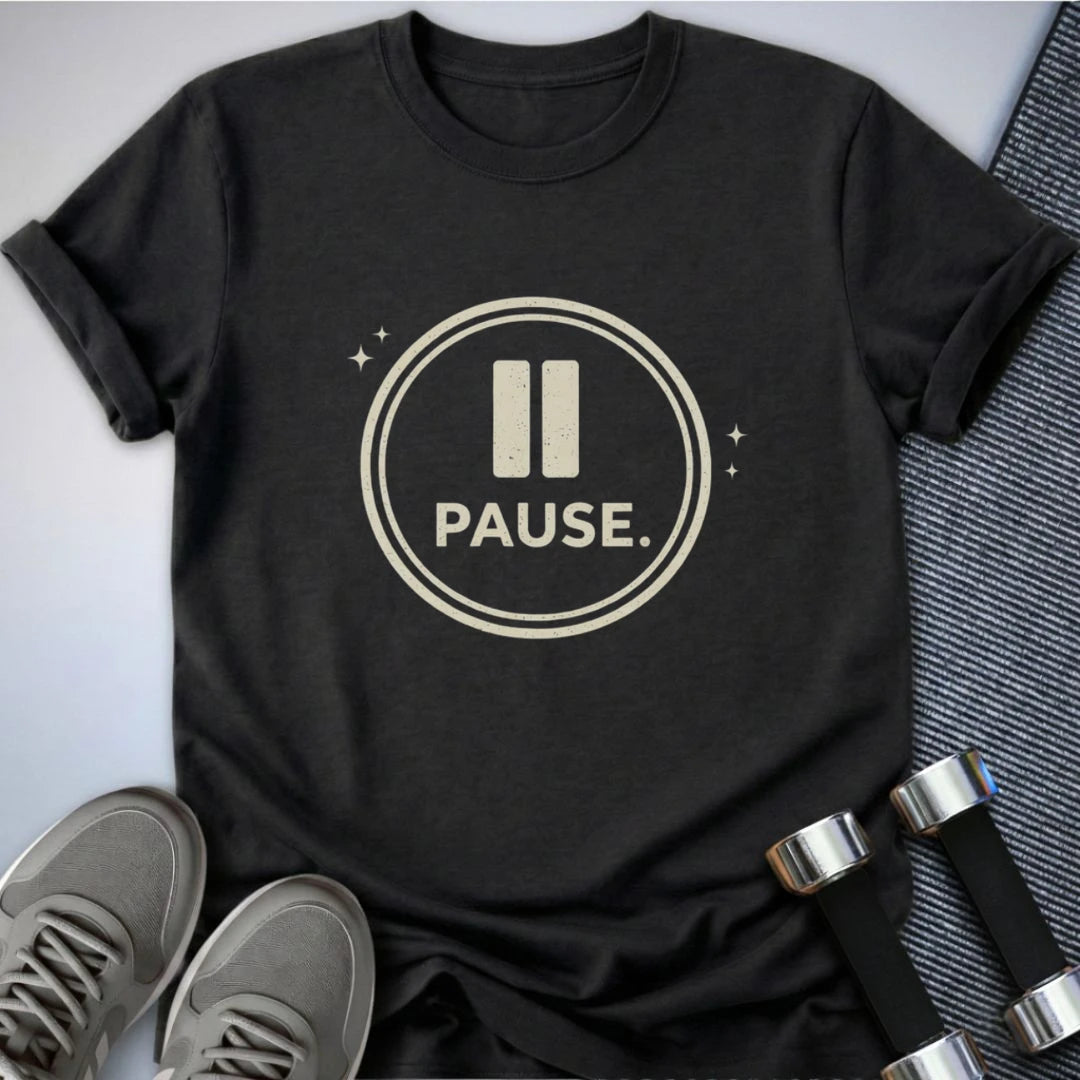 Printify T-Shirt Dark Grey Heather / S Pause T-Shirt