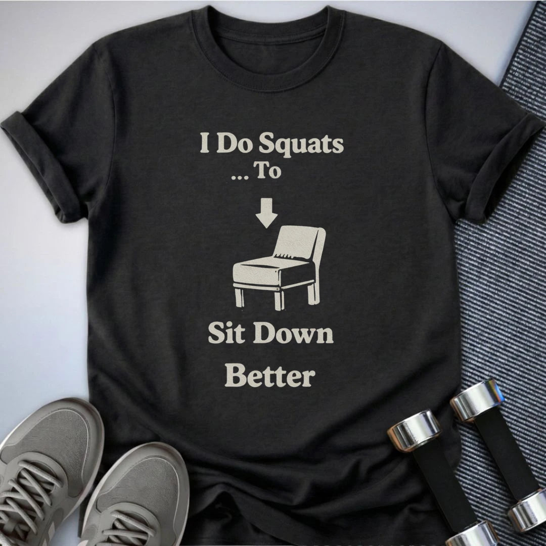 Printify T-Shirt Dark Grey Heather / S I Do Squats T-Shirt