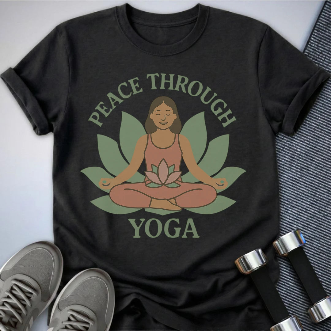 Printify T-Shirt Dark Grey Heather / S Peaceful Yoga T-Shirt