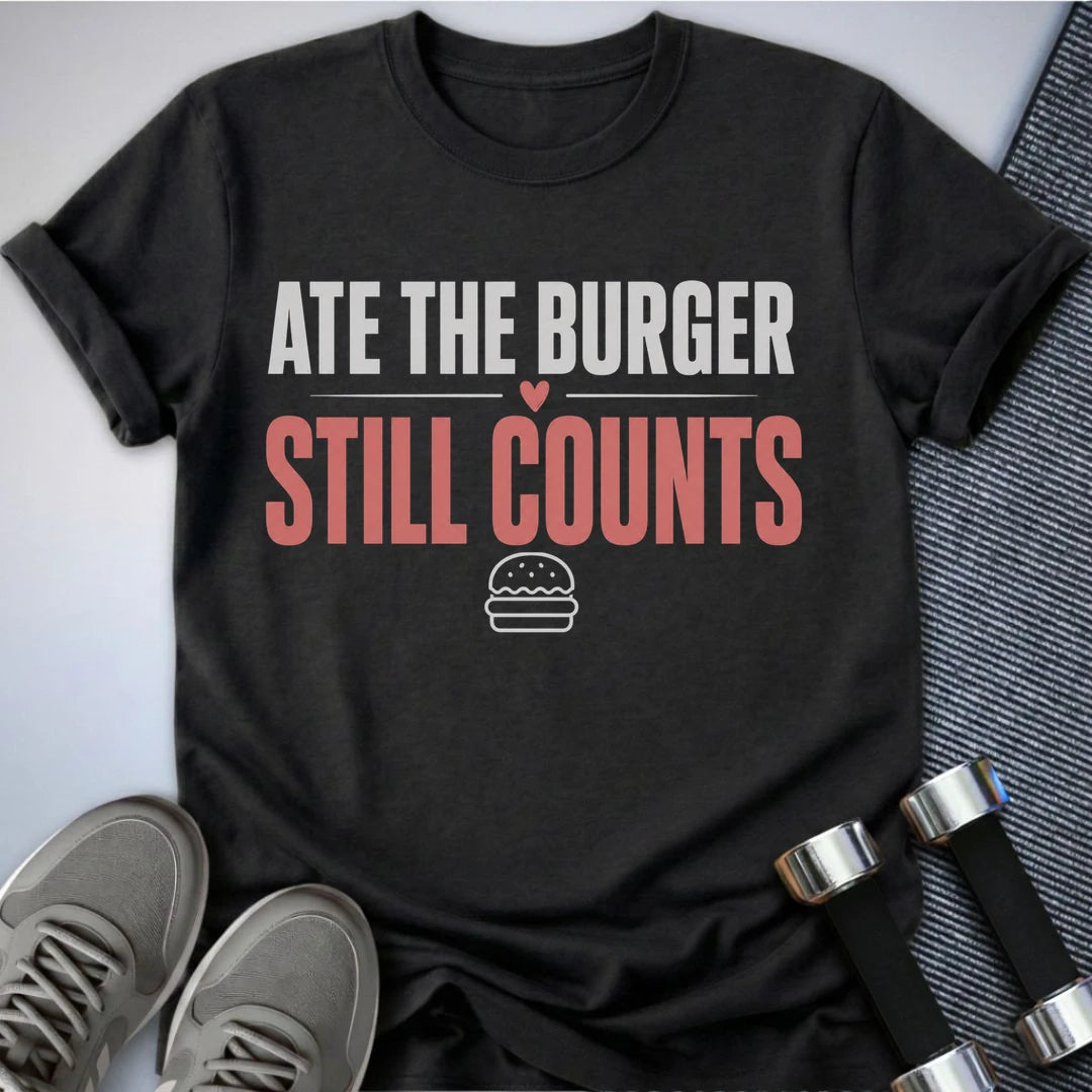 Printify T-Shirt XS / Dark Grey Heather Ate The Burger T-Shirt