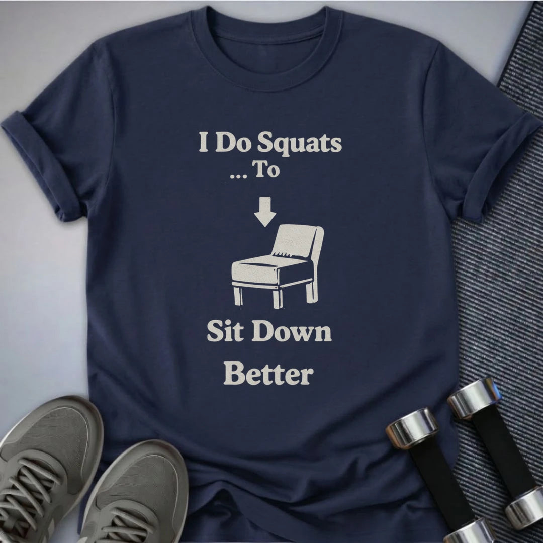 Printify T-Shirt Navy / S I Do Squats T-Shirt