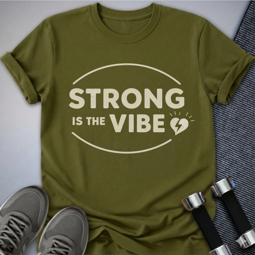 Printify T-Shirt S / Olive Vibe Is Strong T-Shirt