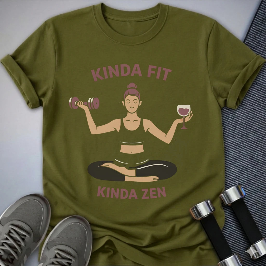 Printify T-Shirt Olive / S Kinda Zen T-Shirt