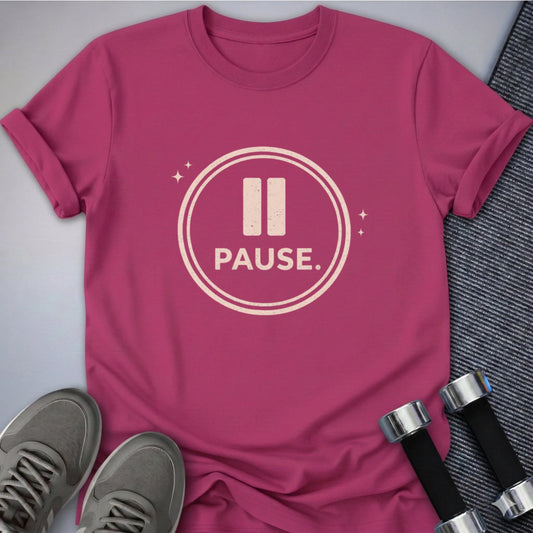 Printify T-Shirt Berry / S Pause T-Shirt