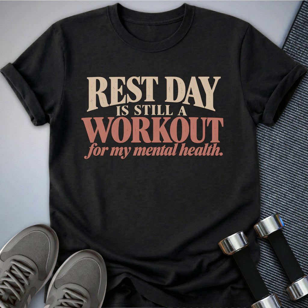 Printify T-Shirt Dark Grey Heather / S Rest Day Workout T-Shirt