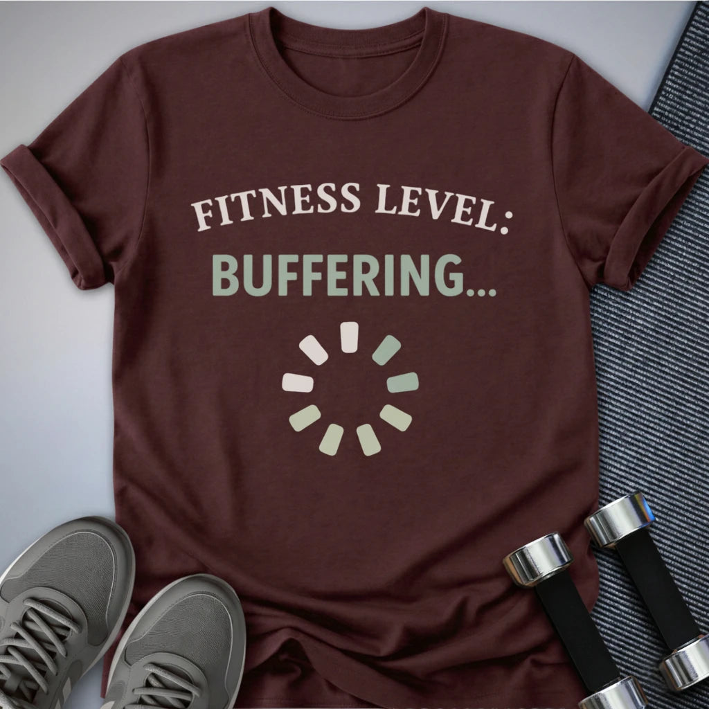 Printify T-Shirt Maroon / S Buffering T-Shirt