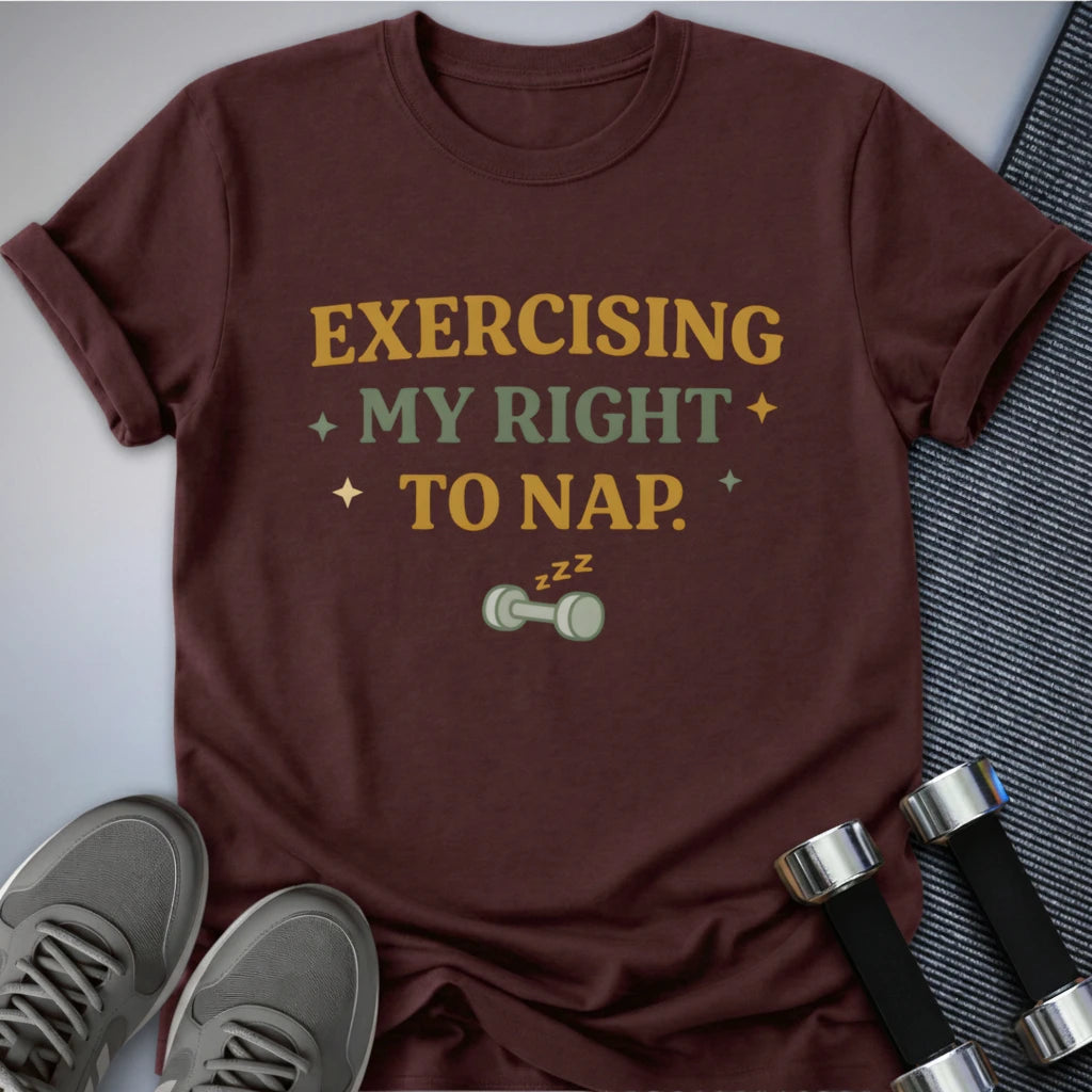 Printify T-Shirt Maroon / S Power Nap Mode T-Shirt
