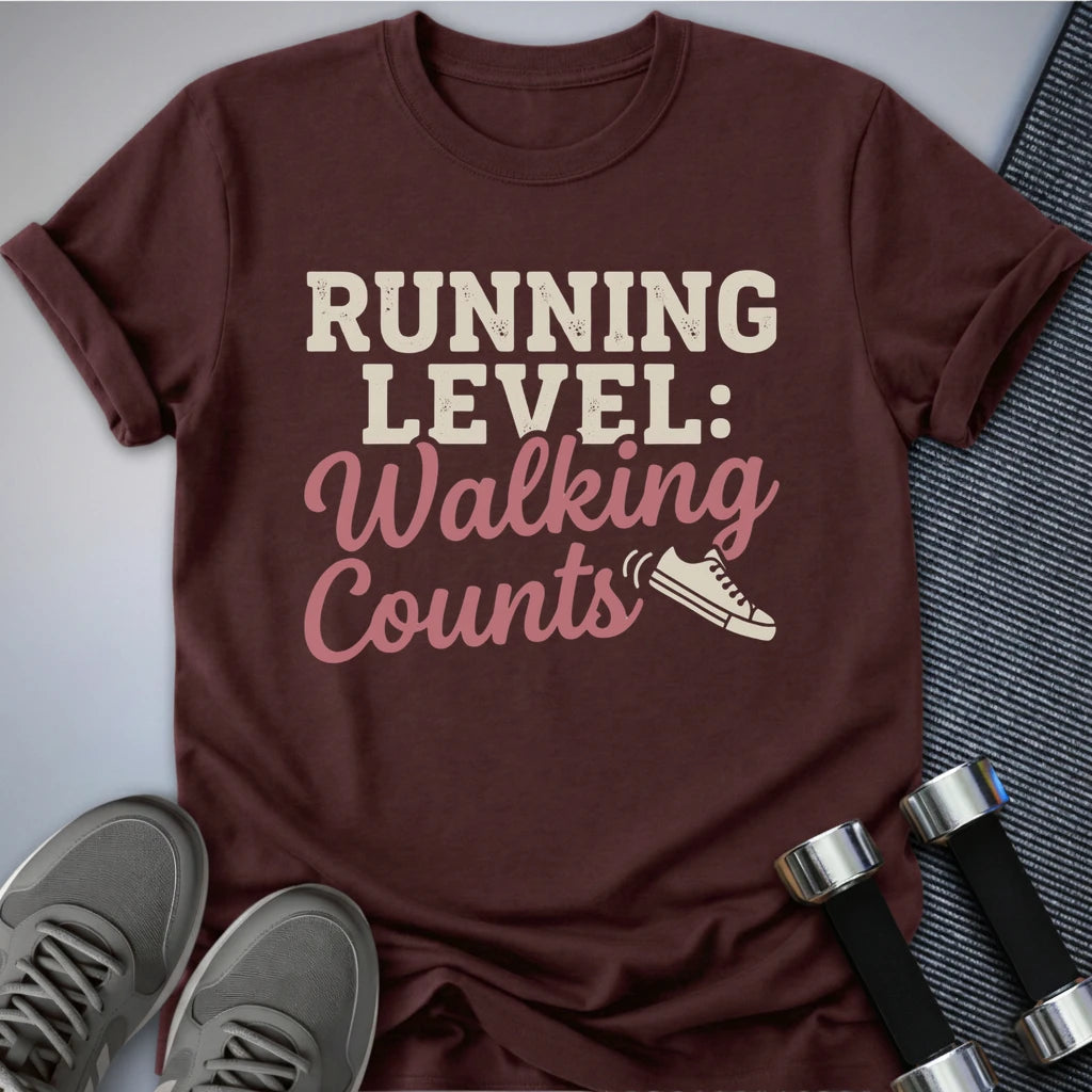 Printify T-Shirt Maroon / S Running Level: T-Shirt