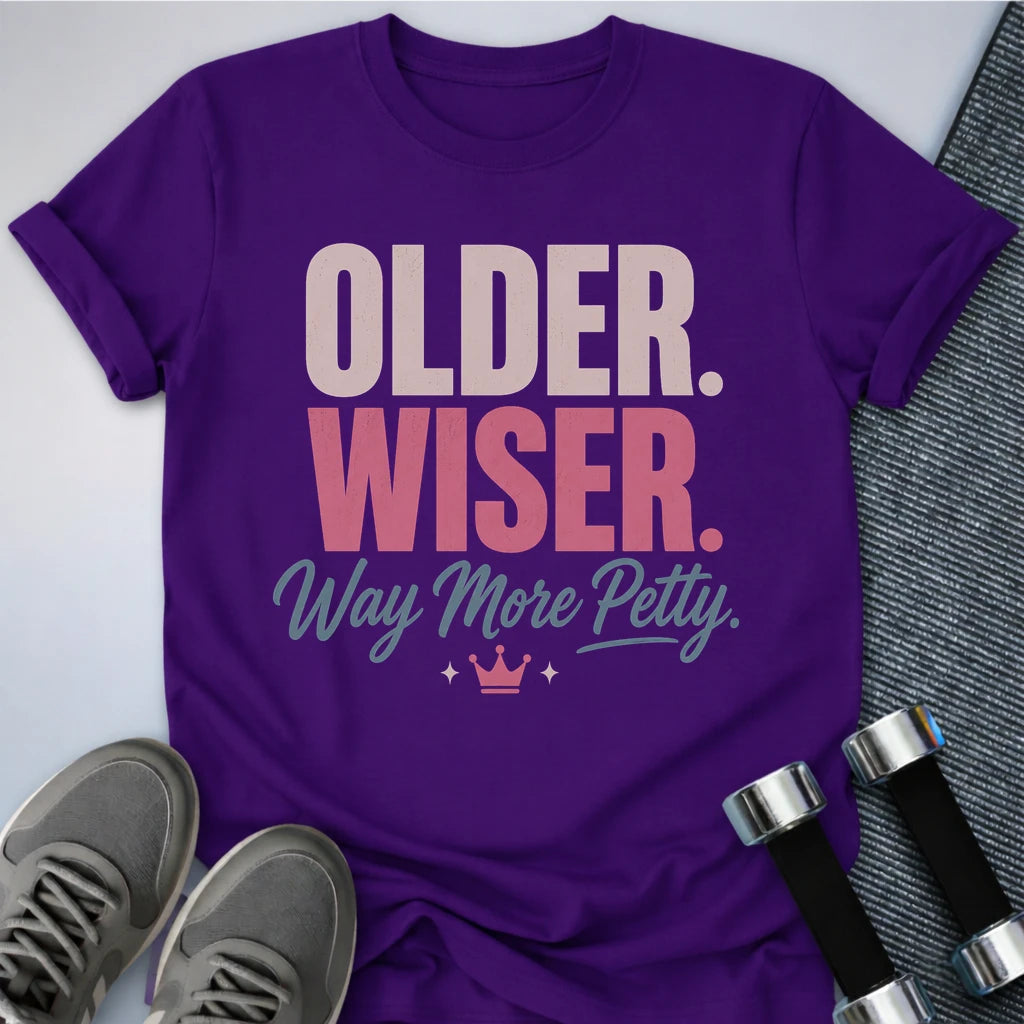 Printify T-Shirt S / Team Purple Older & Wiser T-Shirt