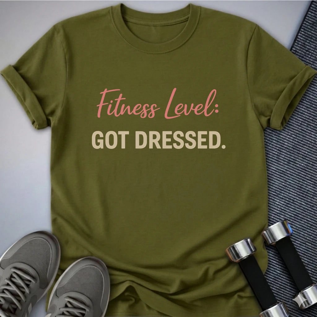 Printify T-Shirt Olive / S Level Dressed T-Shirt