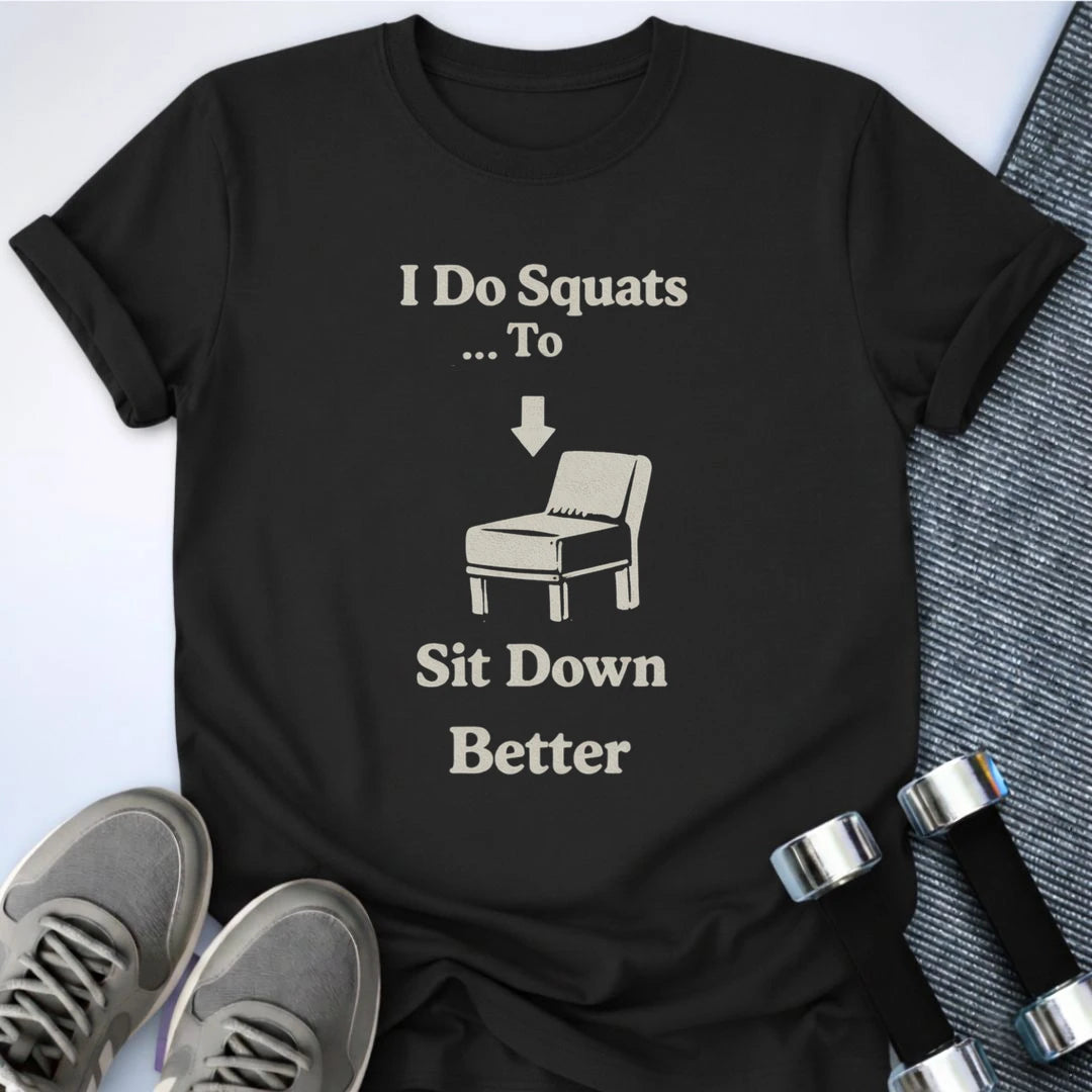 Printify T-Shirt Black / S I Do Squats T-Shirt