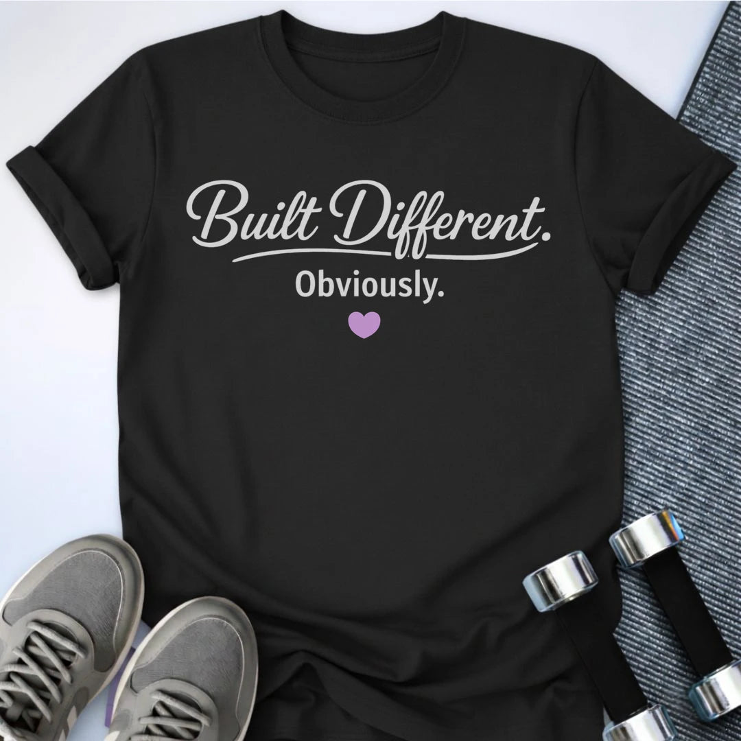 Printify T-Shirt Black / S Built Different T-Shirt