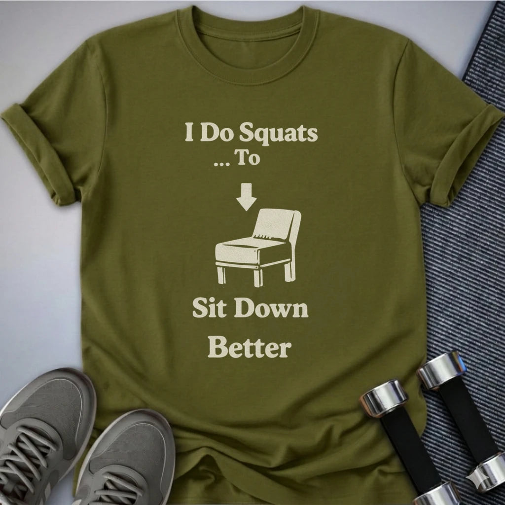 Printify T-Shirt Olive / S I Do Squats T-Shirt