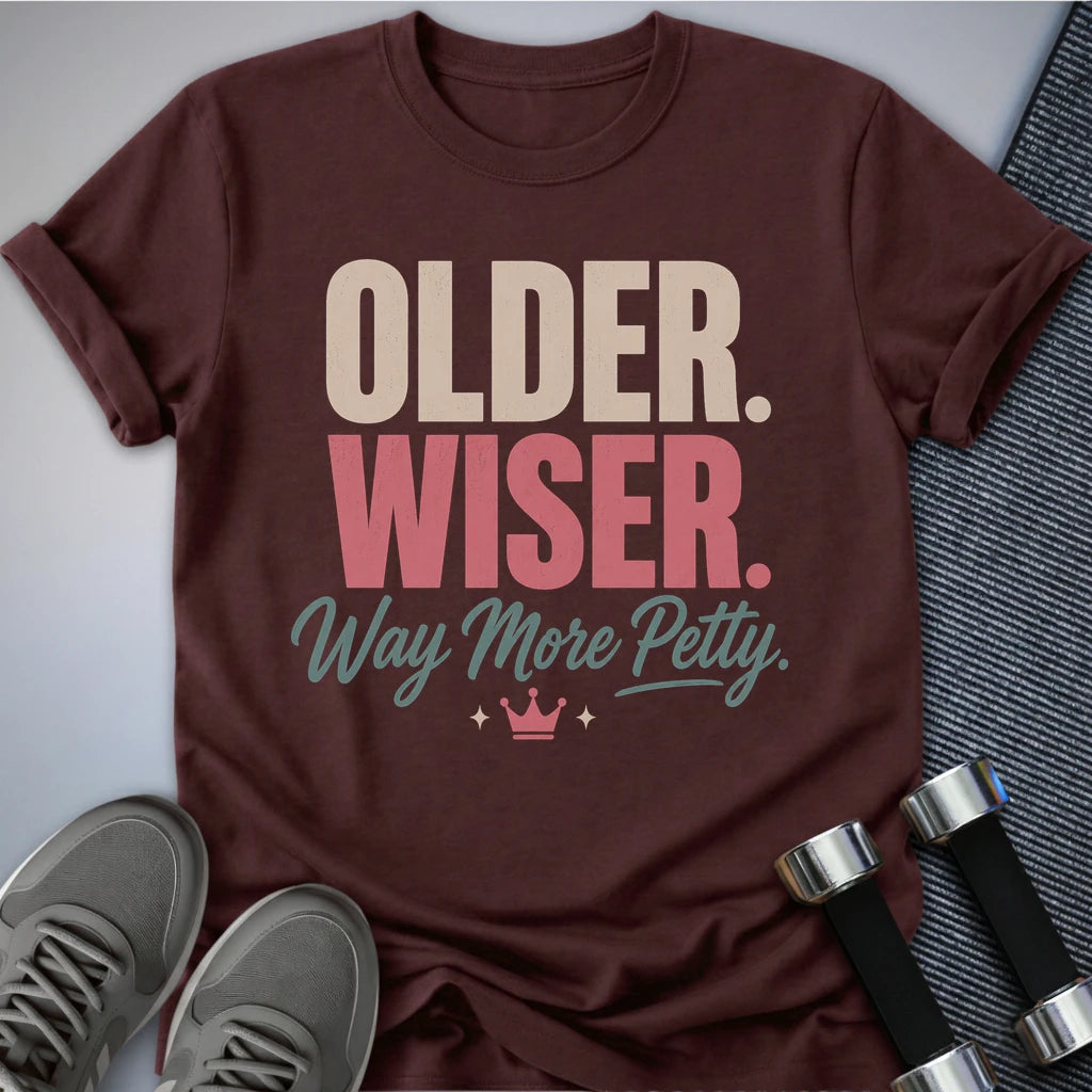 Printify T-Shirt S / Maroon Older & Wiser T-Shirt