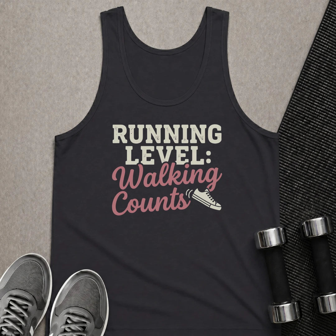Printify Tank Top XS / Dark Grey Running Level: - Tank Top
