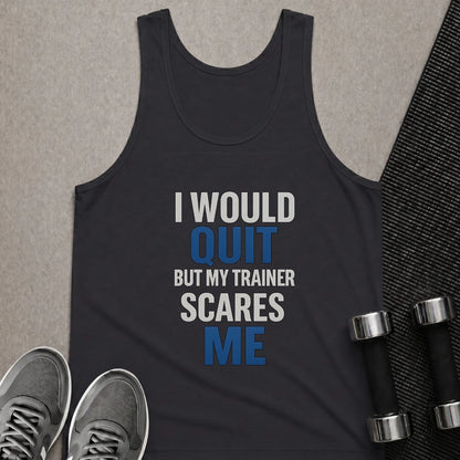 Printify Tank Top XS / Dark Grey No Quitting T-Shirt Tank Top