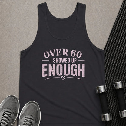 Printify Tank Top XS / Dark Grey 60 & Showed Up - Tank Top