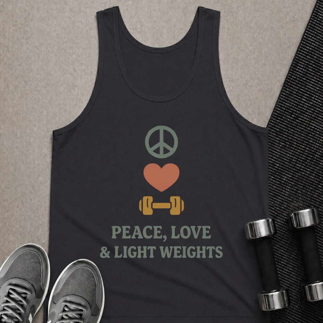 Printify Tank Top XS / Dark Grey Love & Light Weights - Tank Top