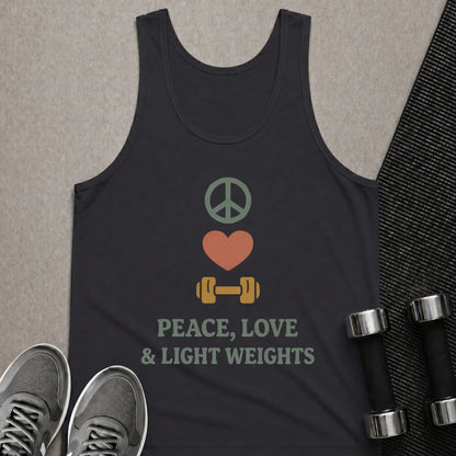 Printify Tank Top XS / Dark Grey Love & Light Weights - Tank Top