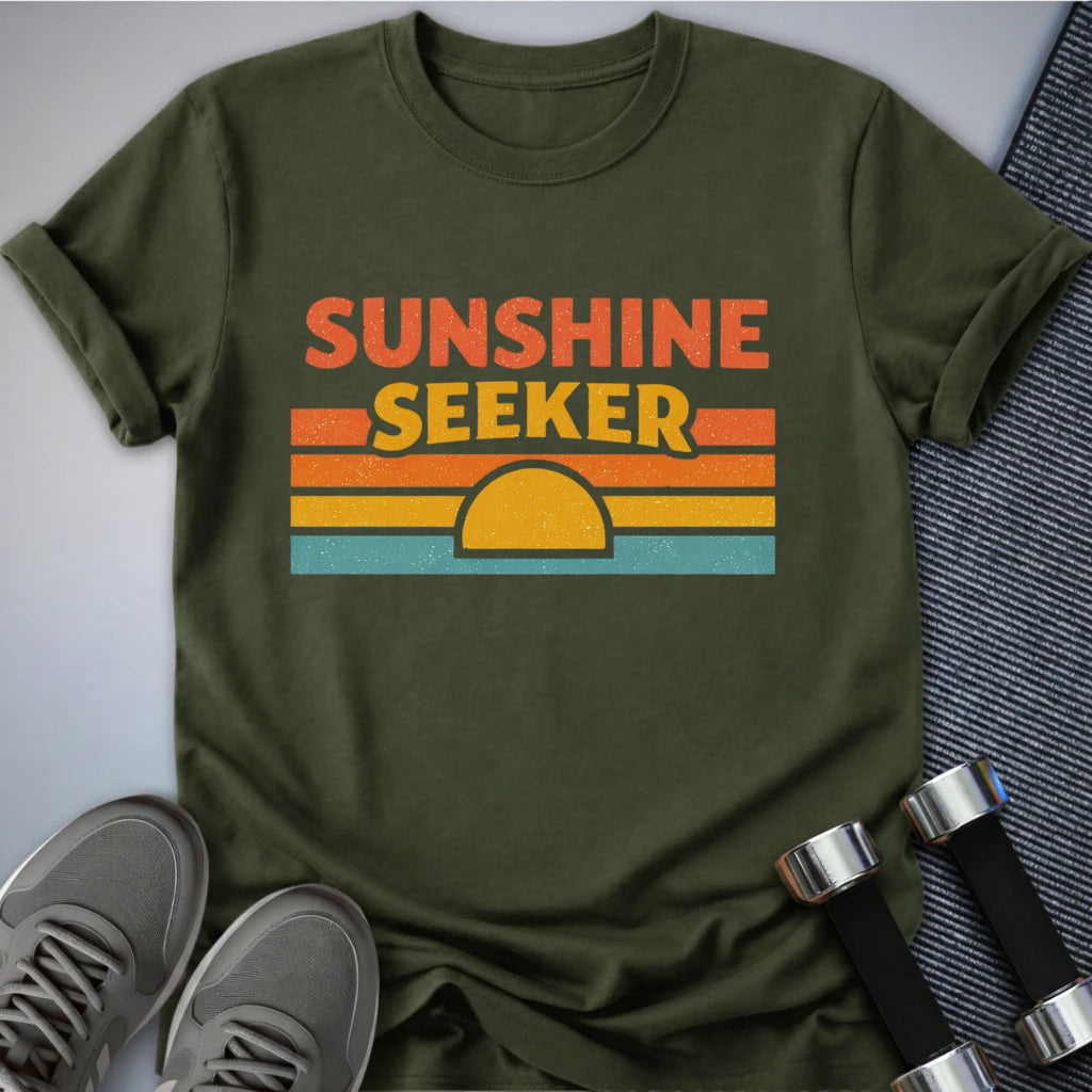 Printify T-Shirt Military Green / S Sunshine Seeker T-Shirt