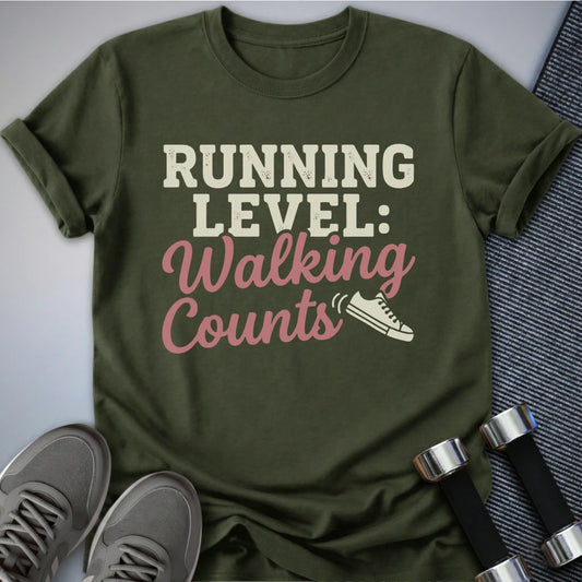 Printify T-Shirt Military Green / S Running Level: T-Shirt