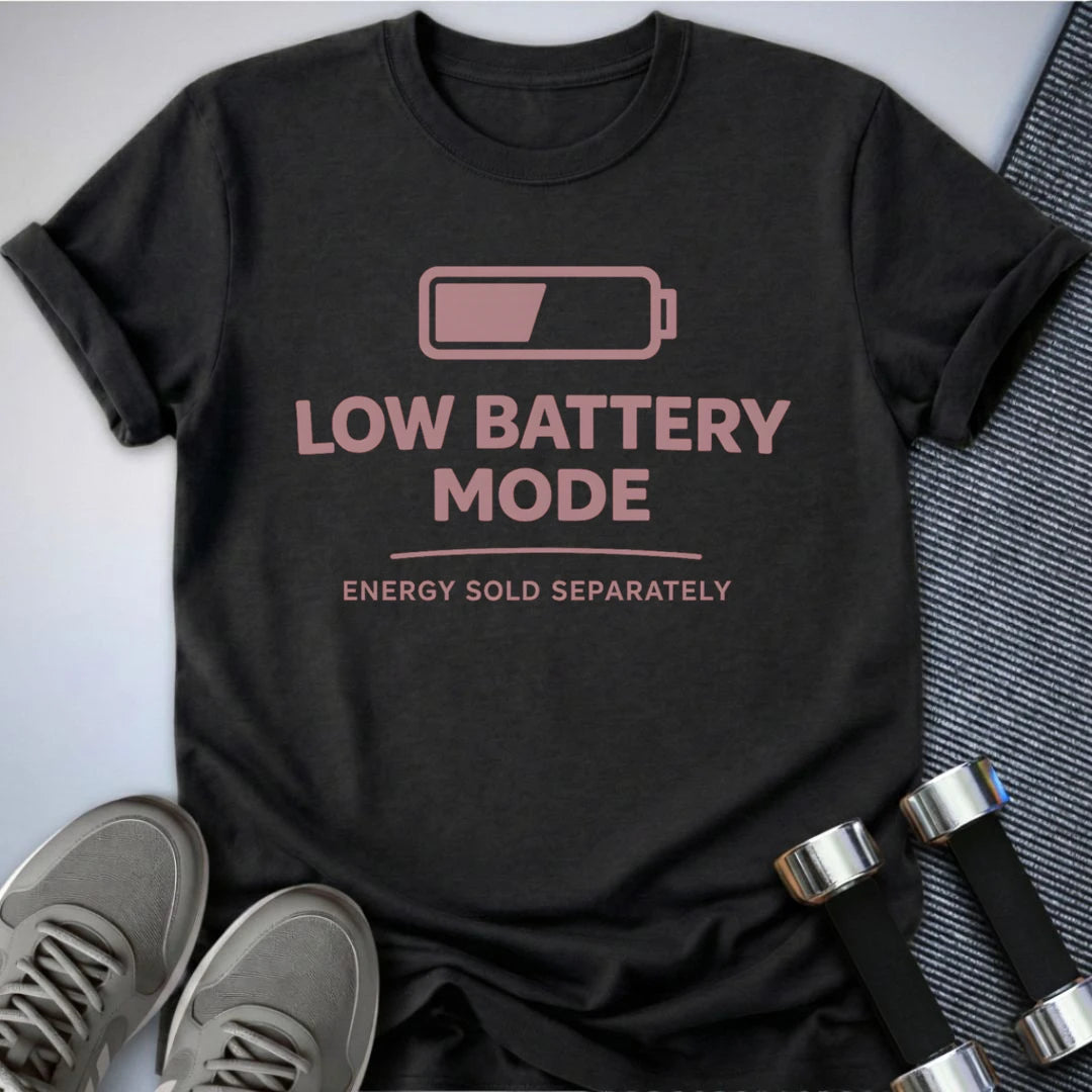 Printify T-Shirt Dark Grey Heather / S Low Battery Mode T-Shirt