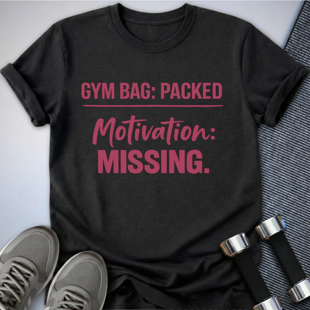 Printify T-Shirt Dark Grey Heather / S Gym Bag Packed T-Shirt