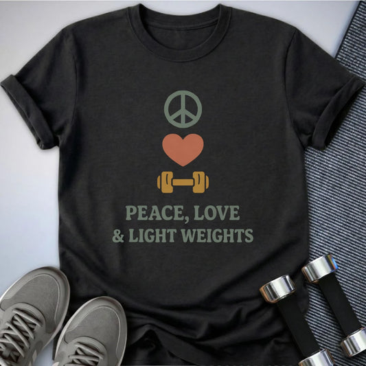 Printify T-Shirt Dark Grey Heather / S Love & Light Weights T-Shirt