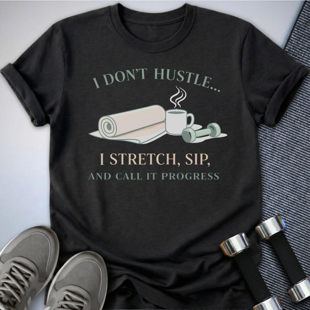 Printify T-Shirt Dark Grey Heather / S I Don't Hustle T-Shirt