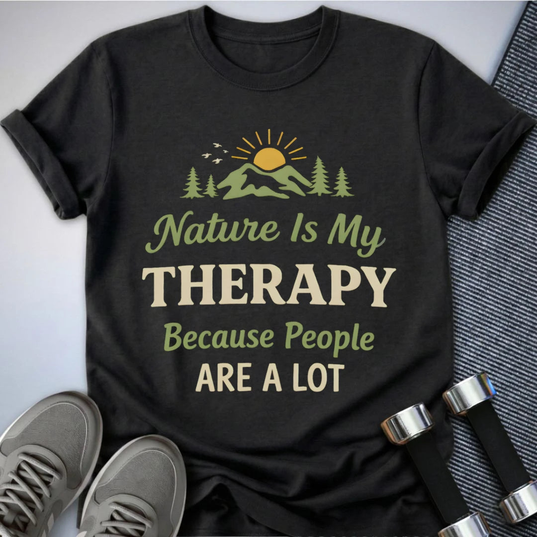 Printify T-Shirt Dark Grey Heather / S Nature is Therapy T-Shirt