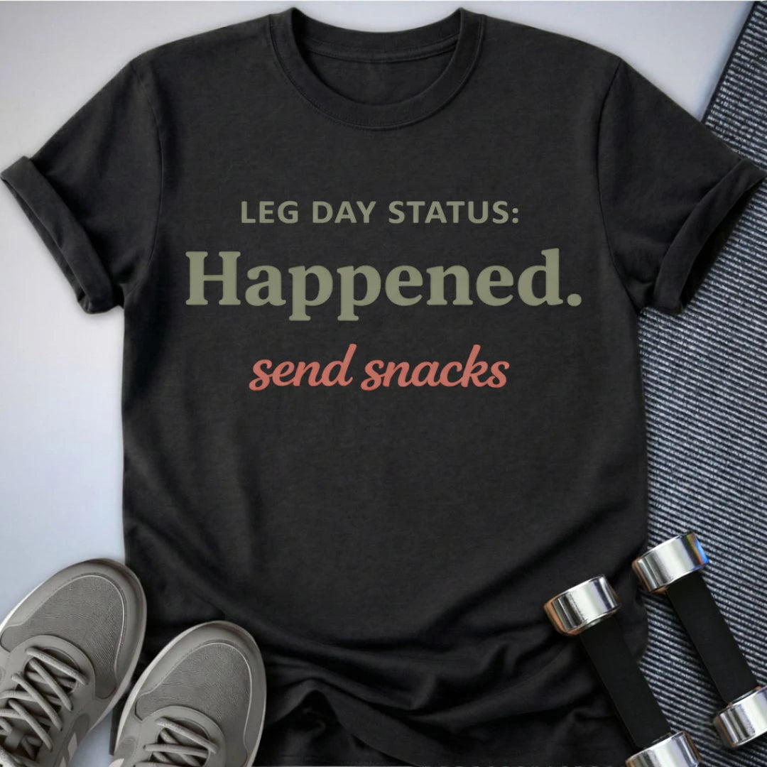 Printify T-Shirt Dark Grey Heather / S Leg Day Status T-Shirt