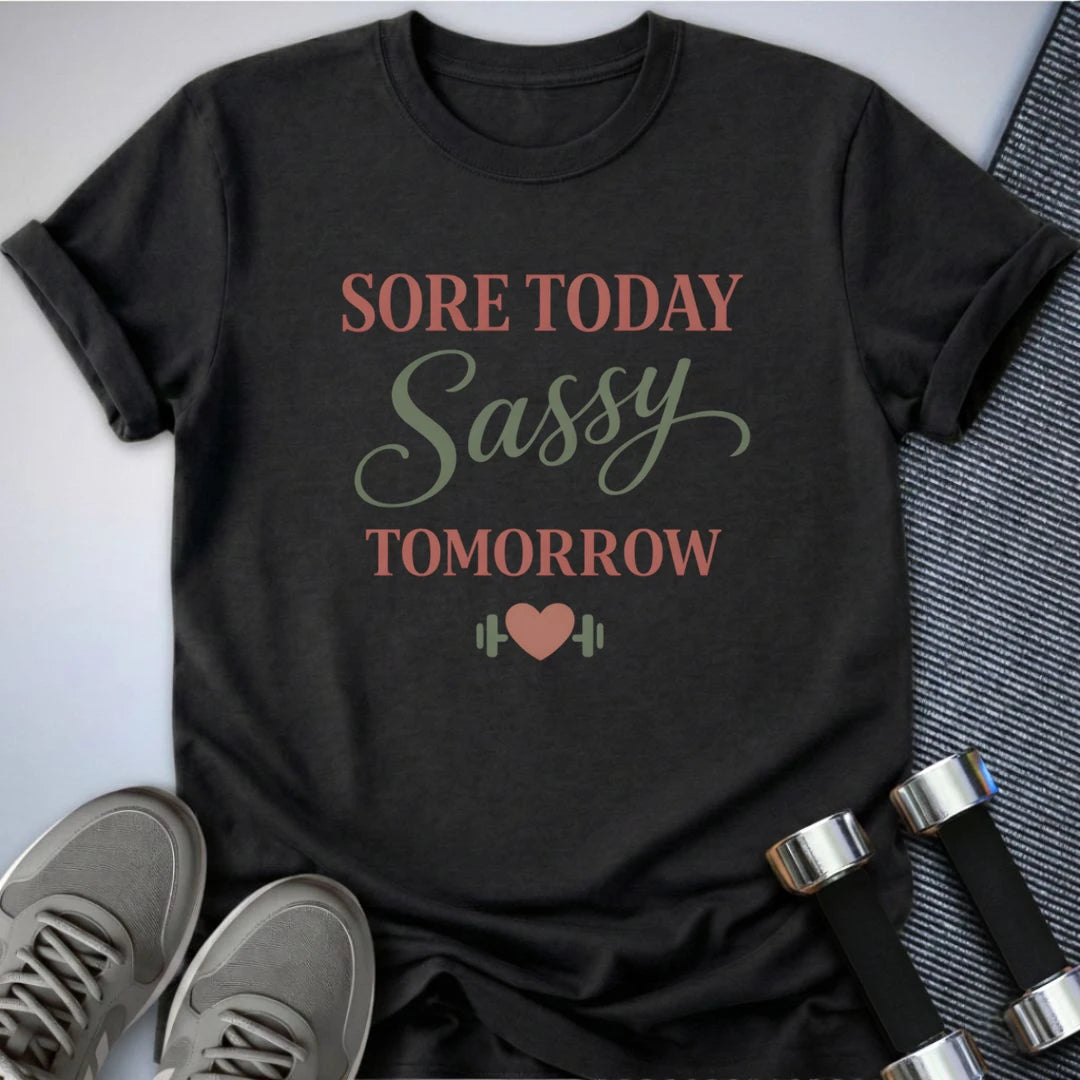 Printify T-Shirt Dark Grey Heather / S Sore But Sassy T-Shirt